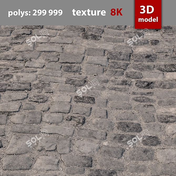 Title: High-Res 8K Paving Stone 3D model image 5
