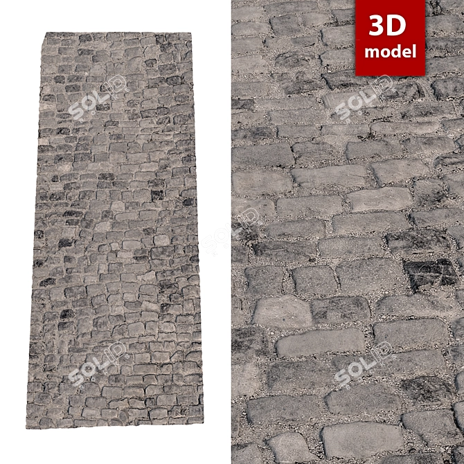 Title: High-Res 8K Paving Stone 3D model image 6
