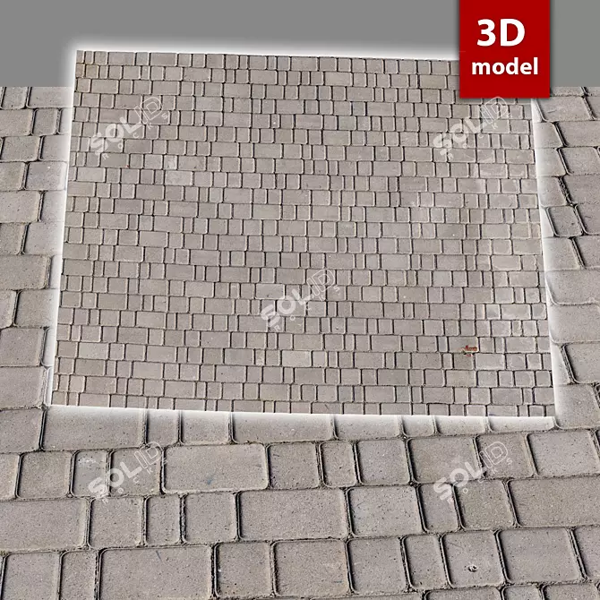 High-Quality 8K Paving Stone 3D model image 1