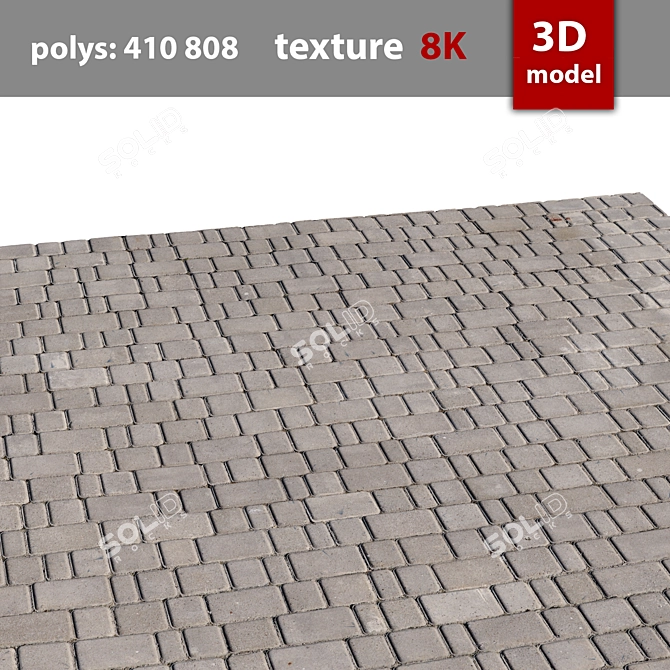 High-Quality 8K Paving Stone 3D model image 5