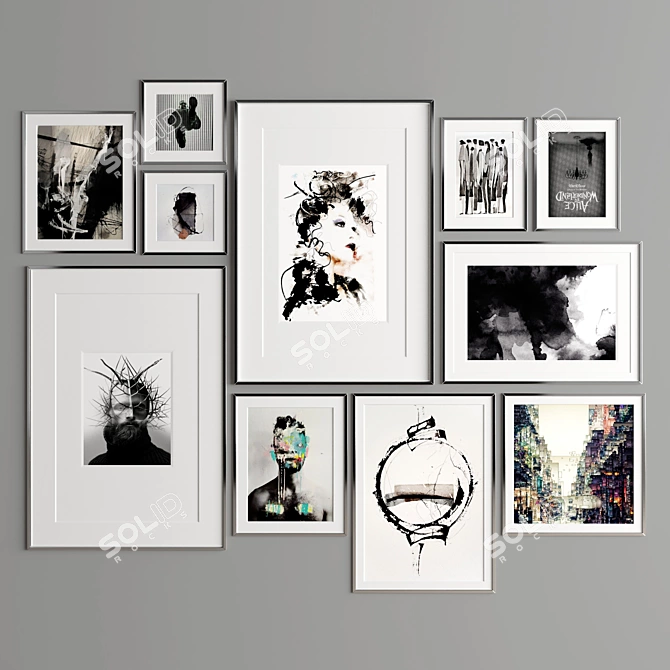  Elegant Art Frames - Variety of Sizes and Materials 3D model image 2