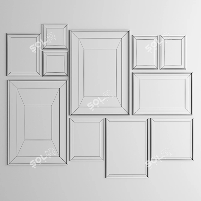  Elegant Art Frames - Variety of Sizes and Materials 3D model image 5