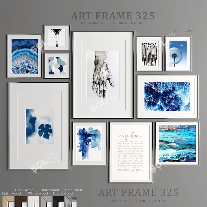 Versatile Art Frame - Multiple Sizes & Materials 3D model image 1