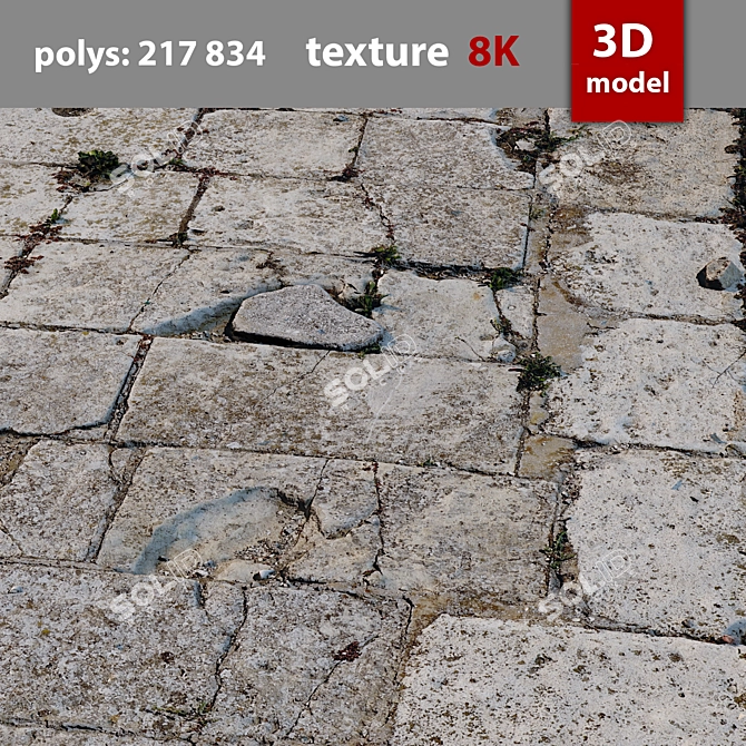 304 Paving Stones: Detailed 3D Model 3D model image 4