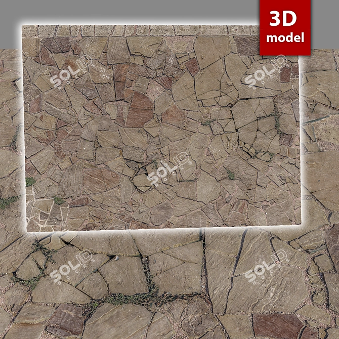 High-Quality 3D Paving Stone 3D model image 1