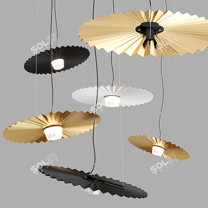 Title: Dynamic LED Pendant Light - GONZAGA 3D model image 2