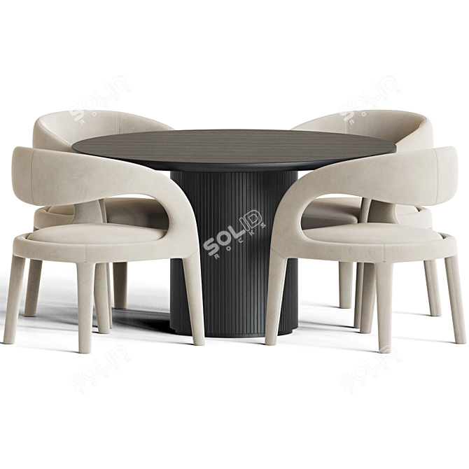 Contemporary Dining Set 97 3D model image 2