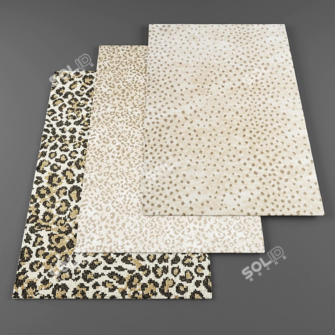 High-Resolution Rug Set: 4 Textures 3D model image 1