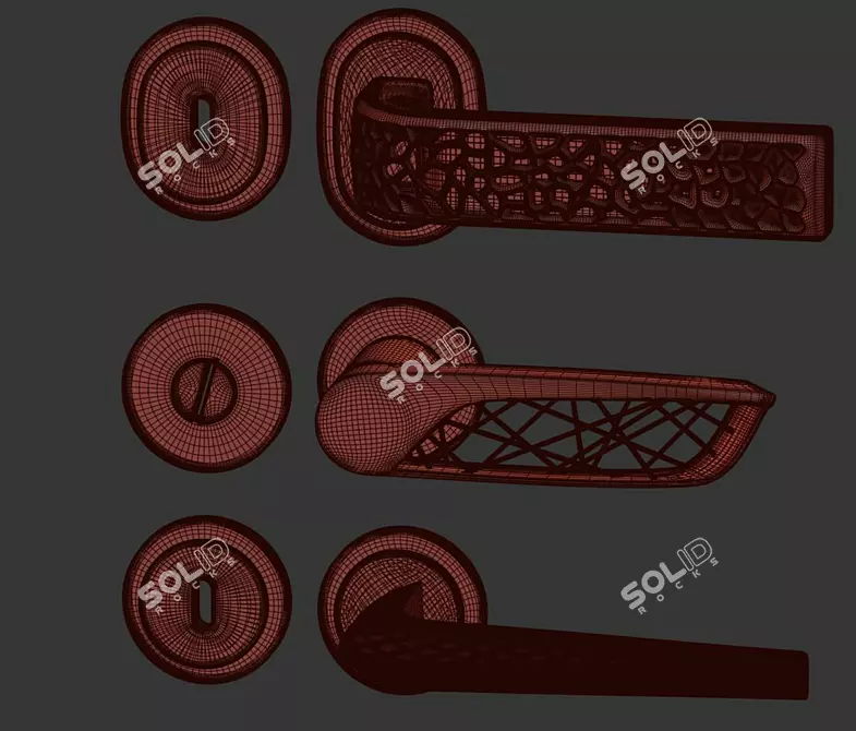 Exquisite German Door Handles 3D model image 3