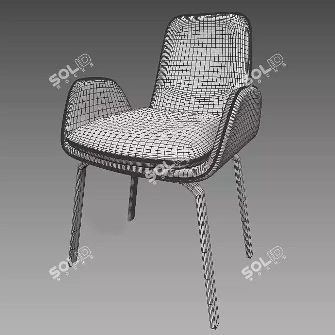 Elegant Comfort Dining Chair 3D model image 4