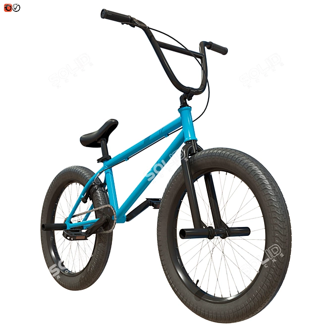 Blue BMX Sport Bike 3D model image 1