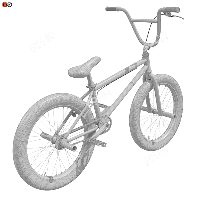 Blue BMX Sport Bike 3D model image 3
