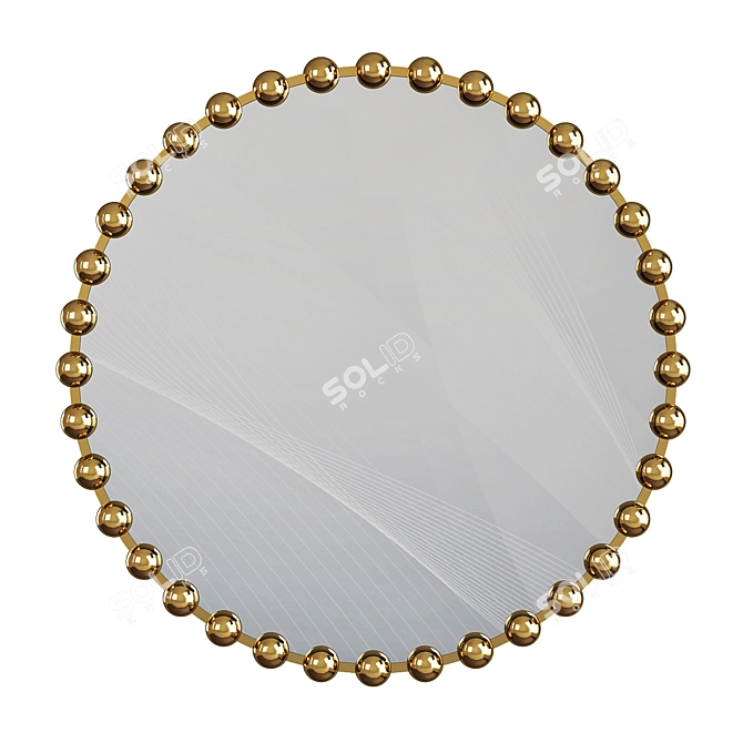 Elegant Gold Marlowe Wall Mirror 3D model image 1