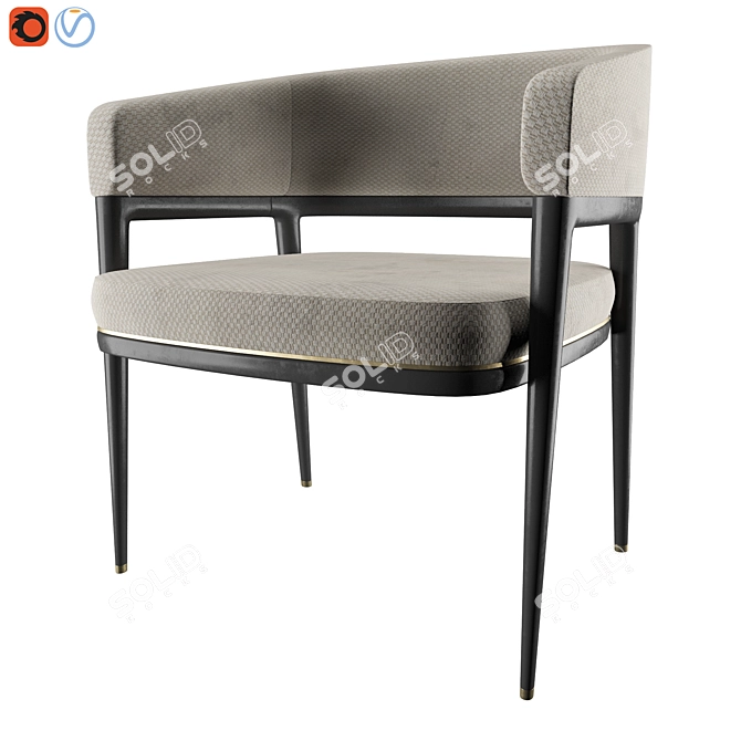 Elegant Oak Dining Chair-MARK 3D model image 1