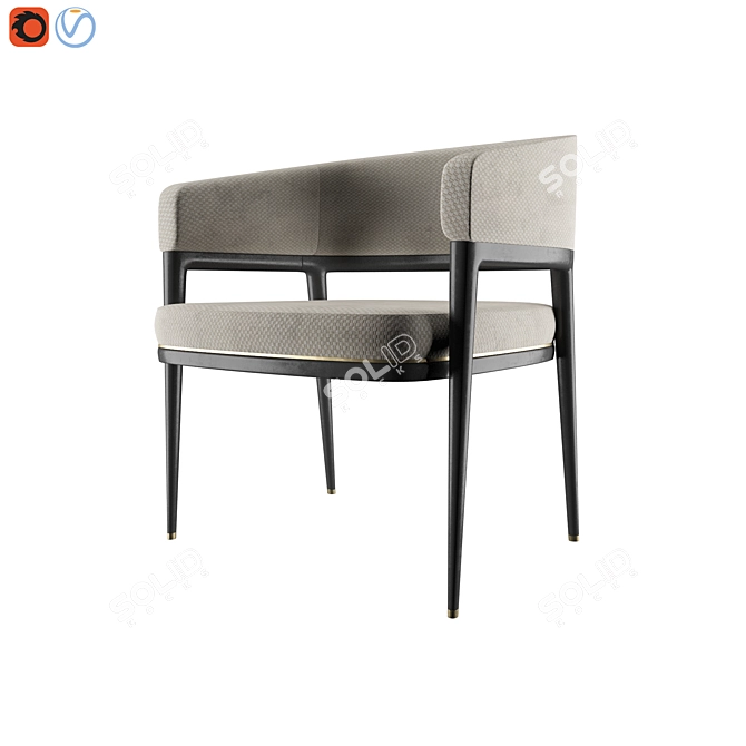 Elegant Oak Dining Chair-MARK 3D model image 3