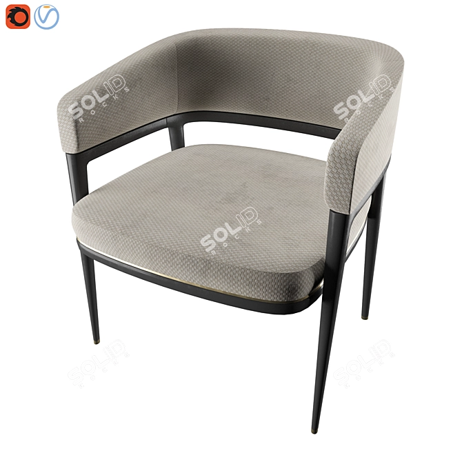 Elegant Oak Dining Chair-MARK 3D model image 5