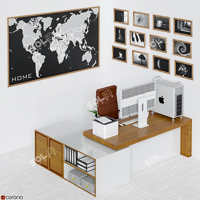 Modern Office Furniture Set 3D model image 1