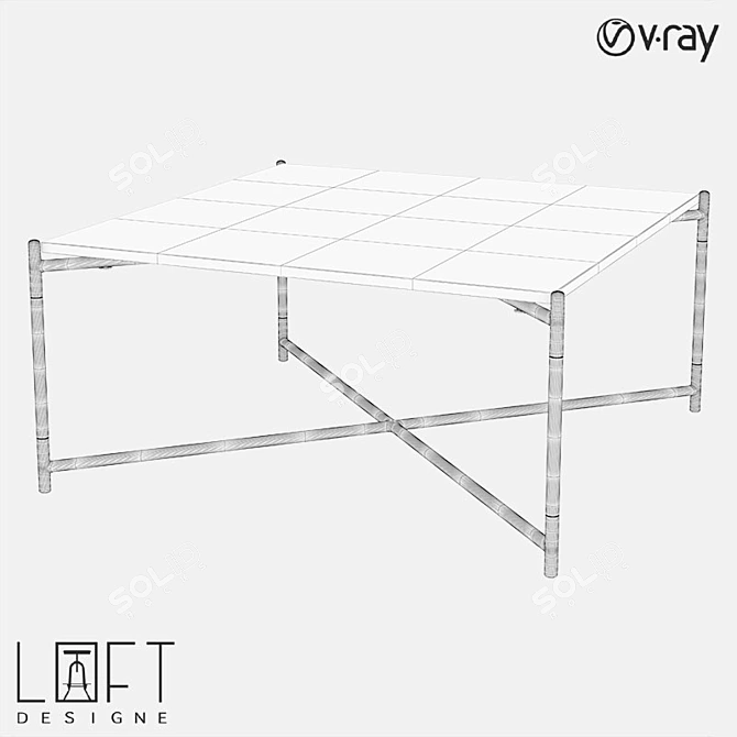 Minimalist Metal Marble Coffee Table 3D model image 2