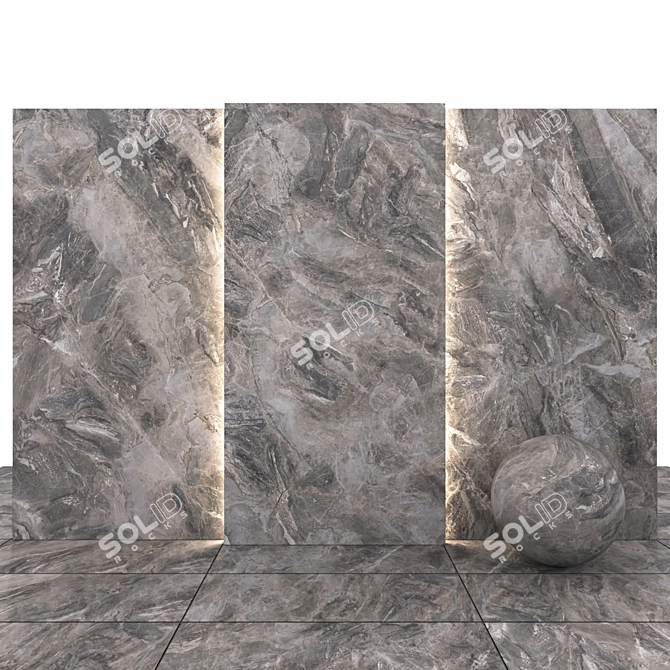 Orobico Gray Marble: 6 Texture Slab & Tile Bundle 3D model image 1