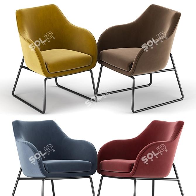 Sleek Sintra Meeting Chair: Ideal for Modern Offices 3D model image 2