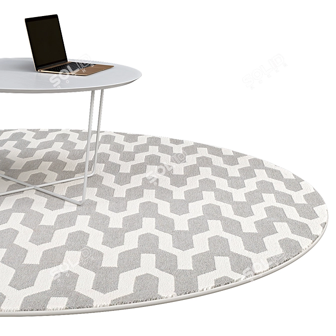Elegant Circle Rugs Collection 3D model image 2