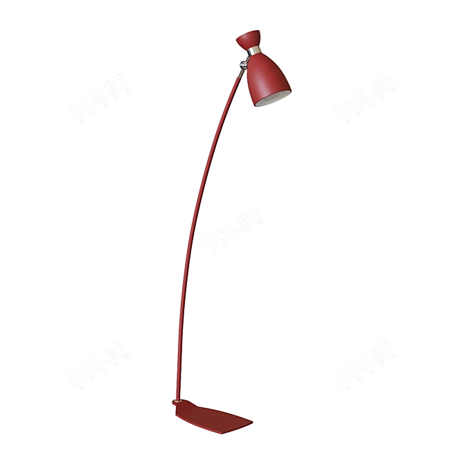 Vintage Red Floor Lamp 3D model image 1