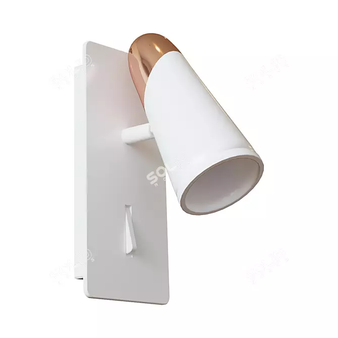 Elegant Wall Lamp: Lao 1L White 3D model image 1