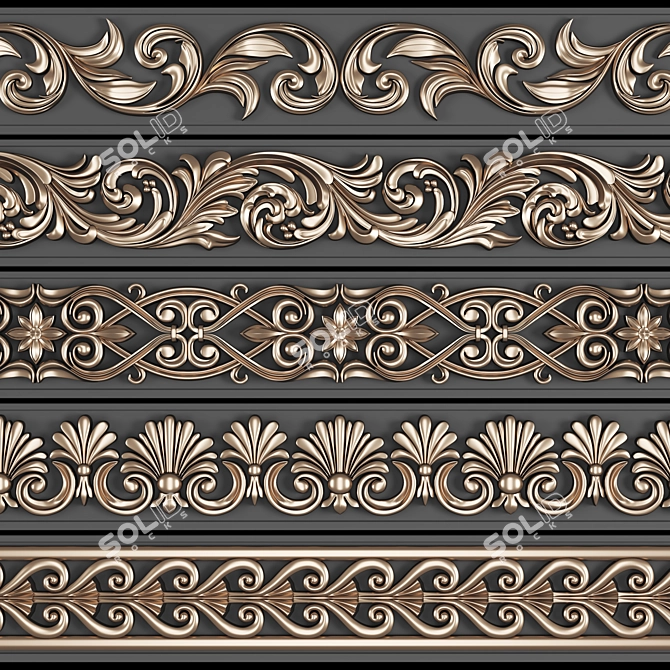 3D Trim Ornament Pack 3D model image 1