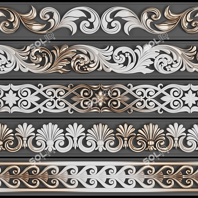 3D Trim Ornament Pack 3D model image 2