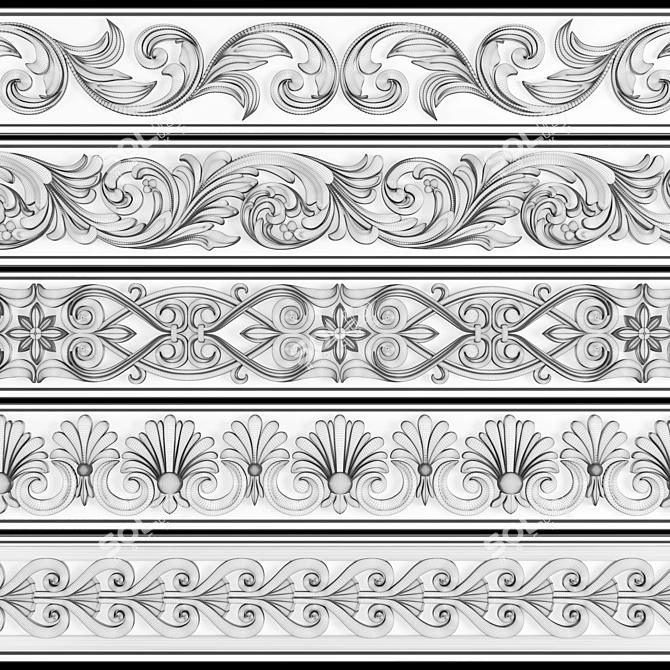 3D Trim Ornament Pack 3D model image 3