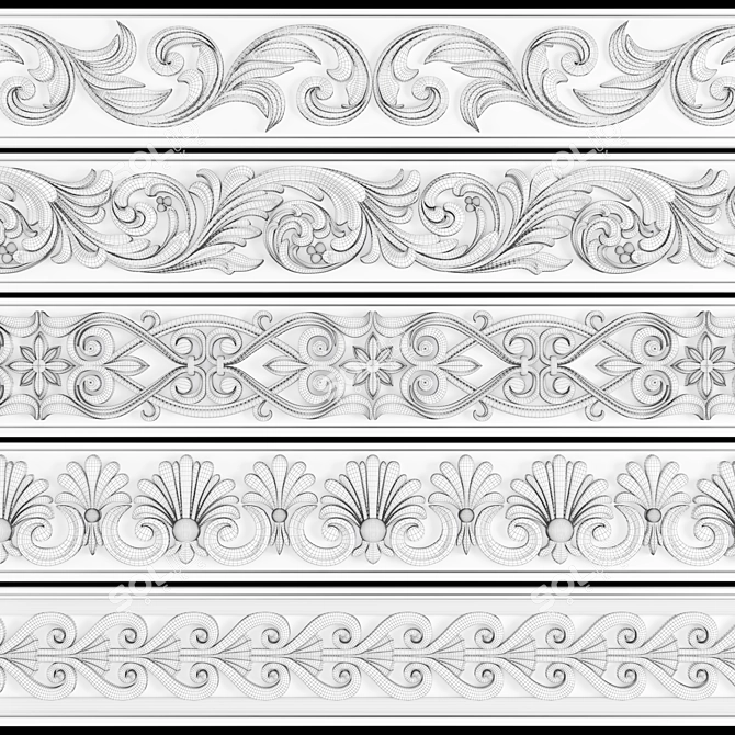 3D Trim Ornament Pack 3D model image 4