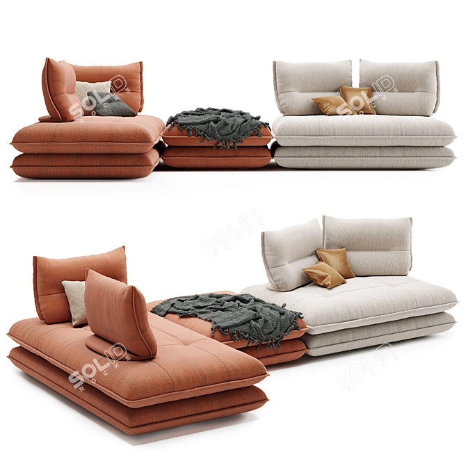 Gemini Modular Sectional Sofa 3D model image 1