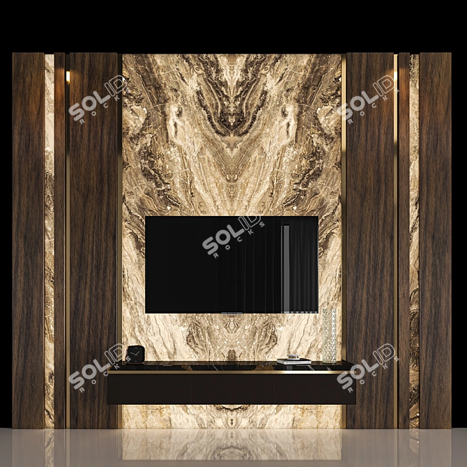 33" TV Set: Multi-Subobject Materials 3D model image 1