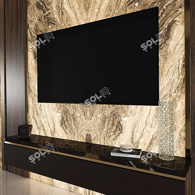 33" TV Set: Multi-Subobject Materials 3D model image 2