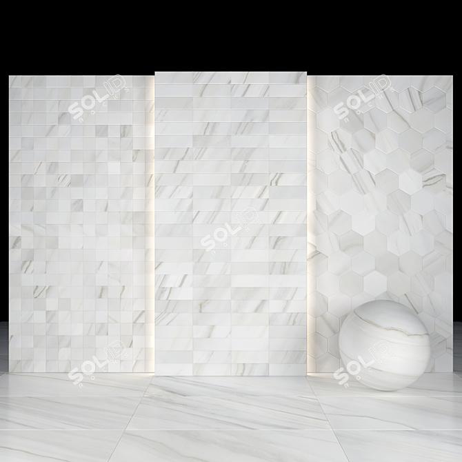 Luminous White Lasa Marble 3D model image 3