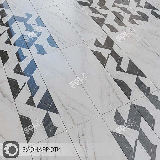 Milano Buonarroti: Matte Ceramic Wall Tiles 3D model image 1