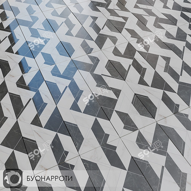 Milano Buonarroti: Matte Ceramic Wall Tiles 3D model image 4