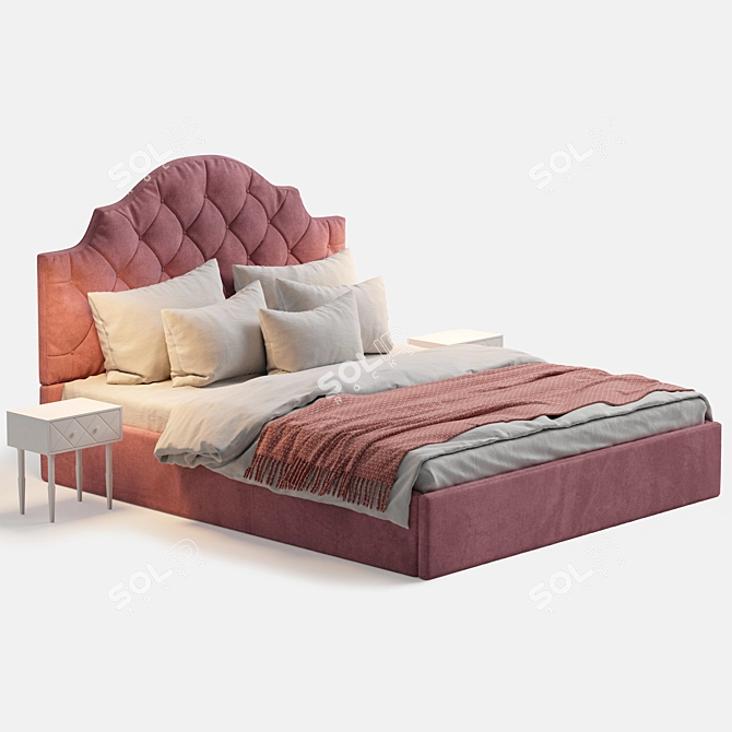 Elegant Carriage Coupler Bed 3D model image 1