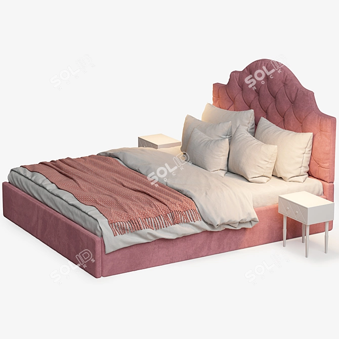 Elegant Carriage Coupler Bed 3D model image 4