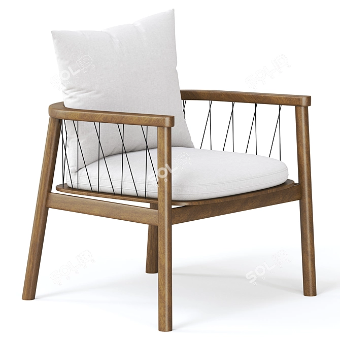 Kasen Modern Armchair 3D model image 1