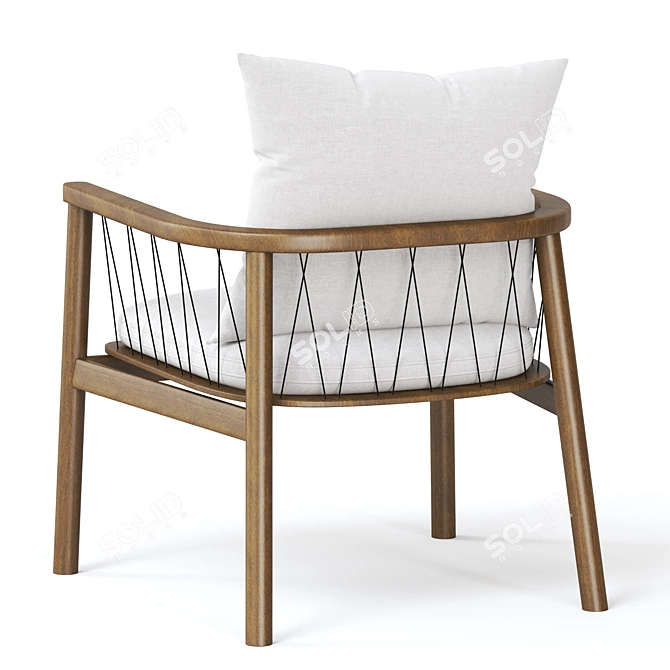 Kasen Modern Armchair 3D model image 4