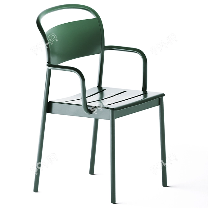 Sleek Steel Seating Solution 3D model image 1