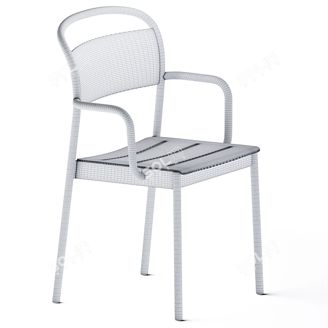 Sleek Steel Seating Solution 3D model image 3