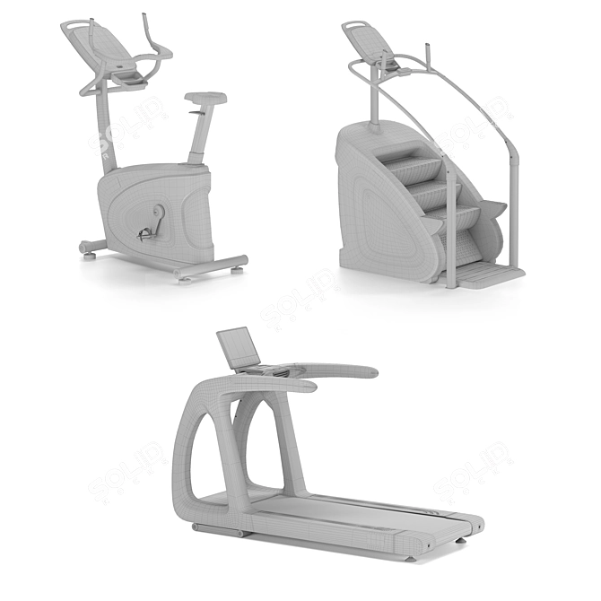 AnyFit Fitness Equipment: Al-5R Treadmill | Al-5V Exercise Bike | LED S-3 Stair Climber 3D model image 2