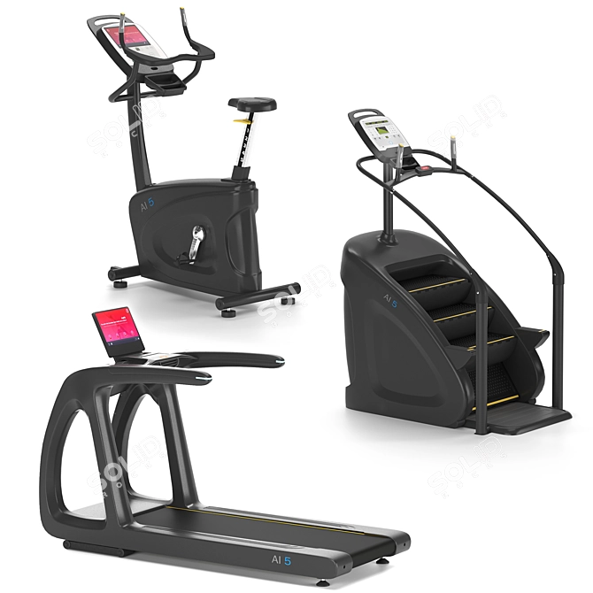 AnyFit Fitness Equipment: Al-5R Treadmill | Al-5V Exercise Bike | LED S-3 Stair Climber 3D model image 6