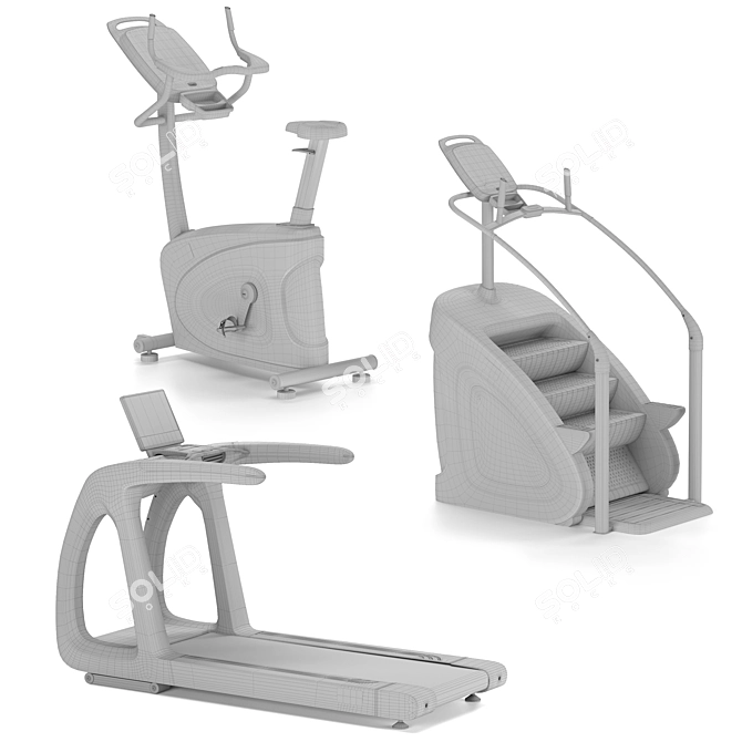 AnyFit Fitness Equipment: Al-5R Treadmill | Al-5V Exercise Bike | LED S-3 Stair Climber 3D model image 7