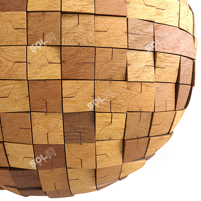 Procedural Wooden Wall Decor 3D model image 2