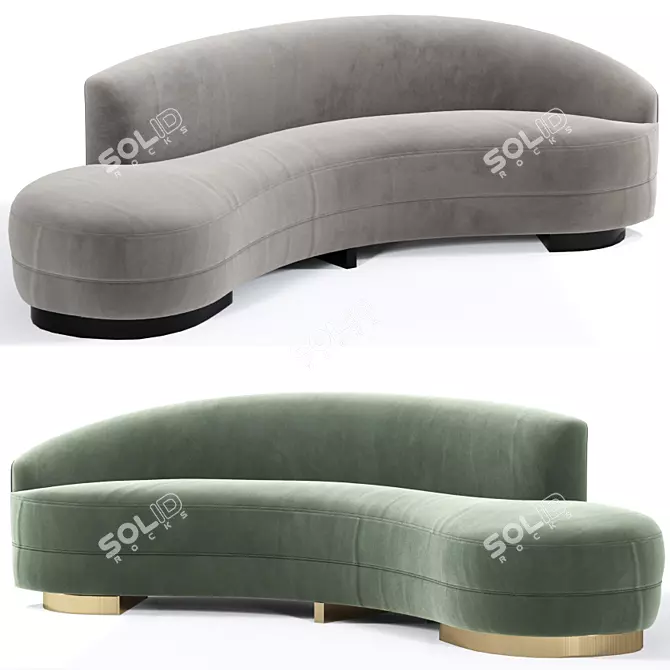 Ecofirstart Large Curved Sofa 3D model image 1