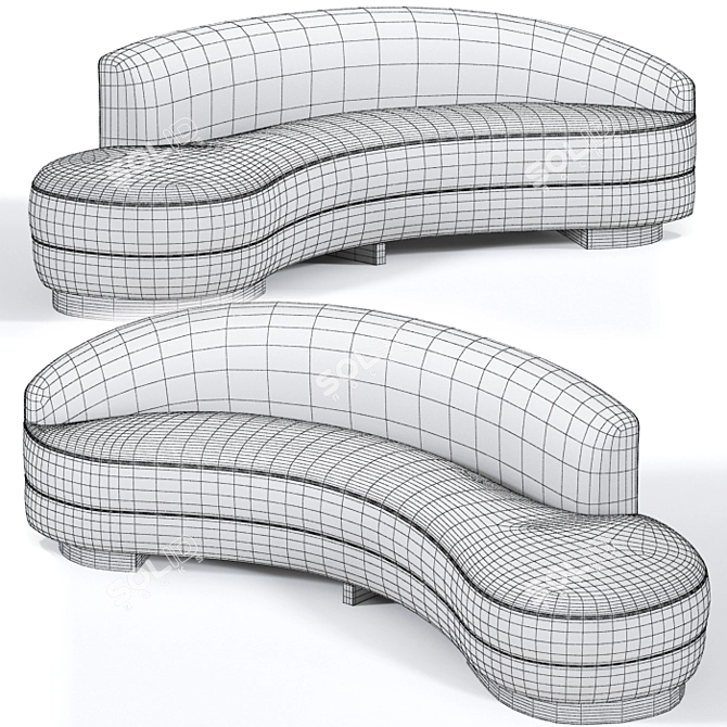 Ecofirstart Large Curved Sofa 3D model image 3