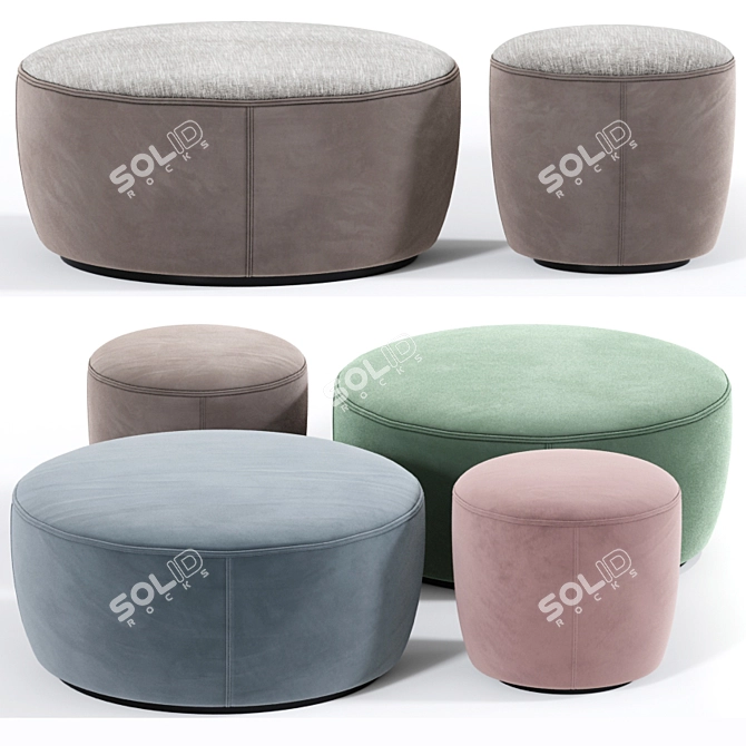 Ross Gardam Pouf & Ottoman: Versatile & Stylish Accent 3D model image 1